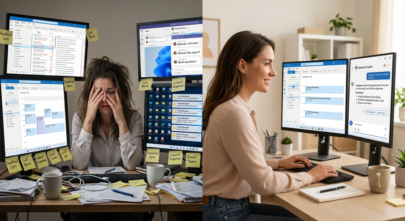 Så får du mer gjort i Teams och Outlook med Microsoft 365 Copilot